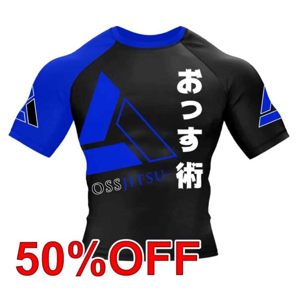 OssJitsu Ranked Short Sleeve Rashguard - BLUE BELT