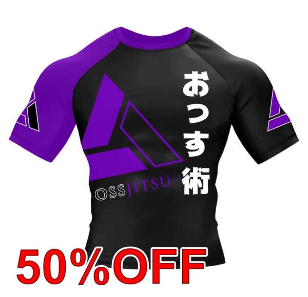 OssJitsu Ranked Short Sleeve Rashguard - PURPLE BELT