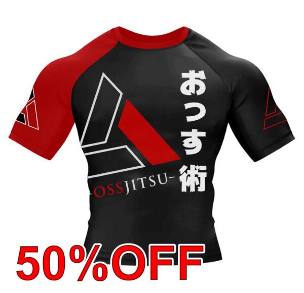 OssJitsu Ranked Short Sleeve Rashguard - BLACK BELT