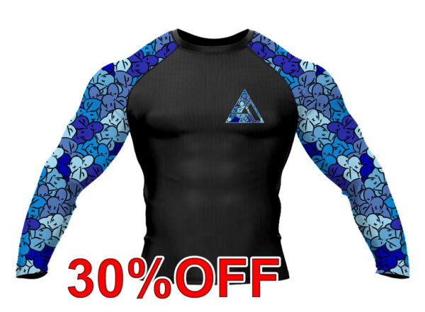 Blue RNC-Camo Jiu Jitsu Long Sleeve Rashguard