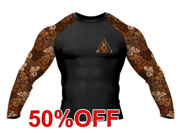 Brown RNC-Camo Jiu Jitsu Long Sleeve Rashguard