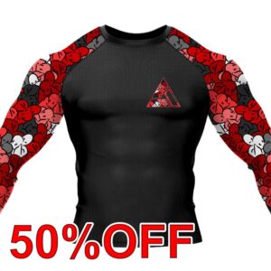 Red RNC-Camo Jiu Jitsu Long Sleeve Rashguard