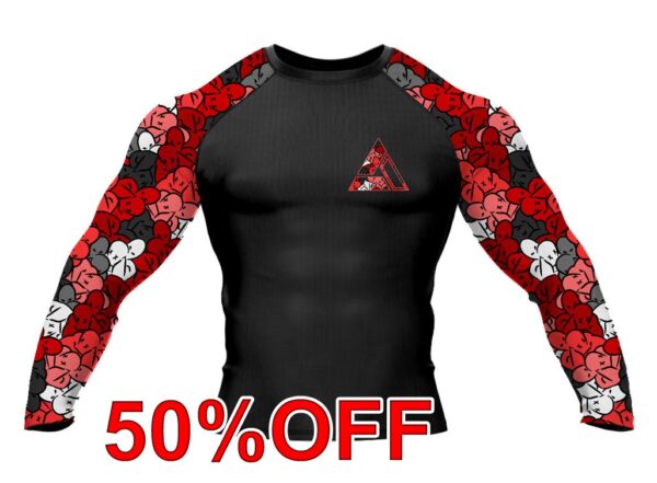 Red RNC-Camo Jiu Jitsu Long Sleeve Rashguard