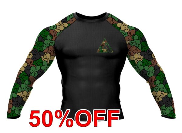 Green RNC-Camo Jiu Jitsu Long Sleeve Rashguard